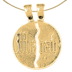 Sterling Silver Mizpah Pendant (Rhodium or Yellow Gold-plated)
