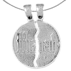 Sterling Silver Mizpah Pendant (Rhodium or Yellow Gold-plated)