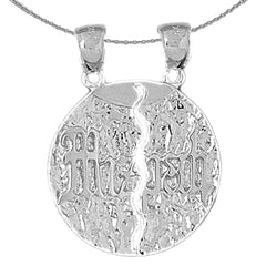 Sterling Silver Mizpah Pendant (Rhodium or Yellow Gold-plated)
