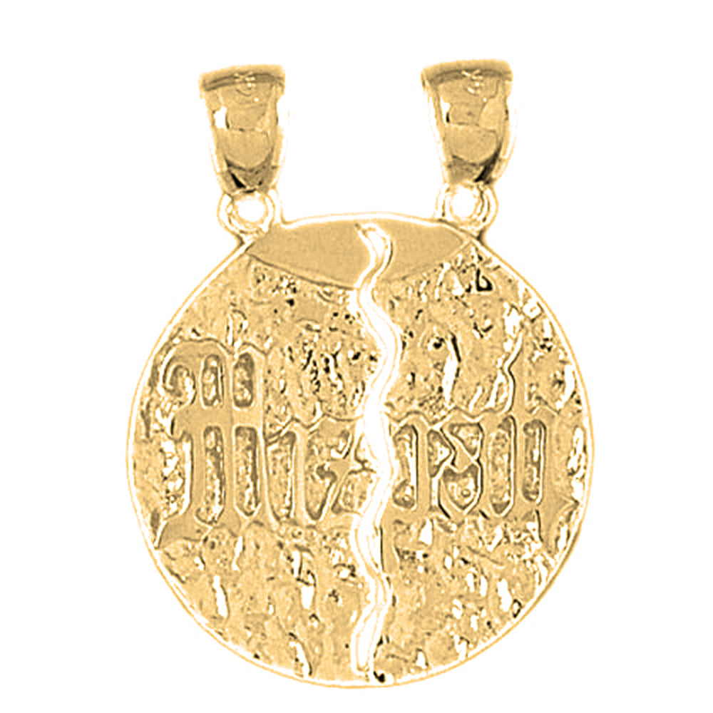 Yellow Gold-plated Silver Mizpah Pendant