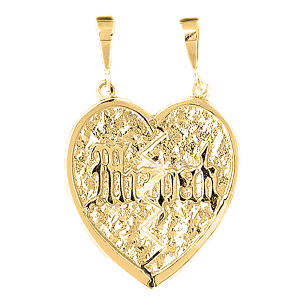Yellow Gold-plated Silver Mizpah Pendant
