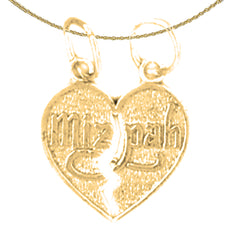 Colgante Mizpah de plata de ley (bañado en rodio o oro amarillo)