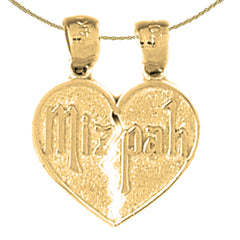 Sterling Silver Mizpah Pendant (Rhodium or Yellow Gold-plated)
