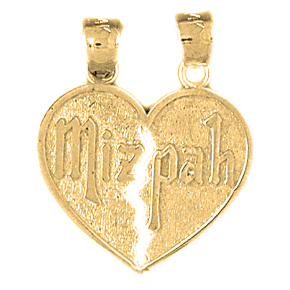 Yellow Gold-plated Silver Mizpah Pendant