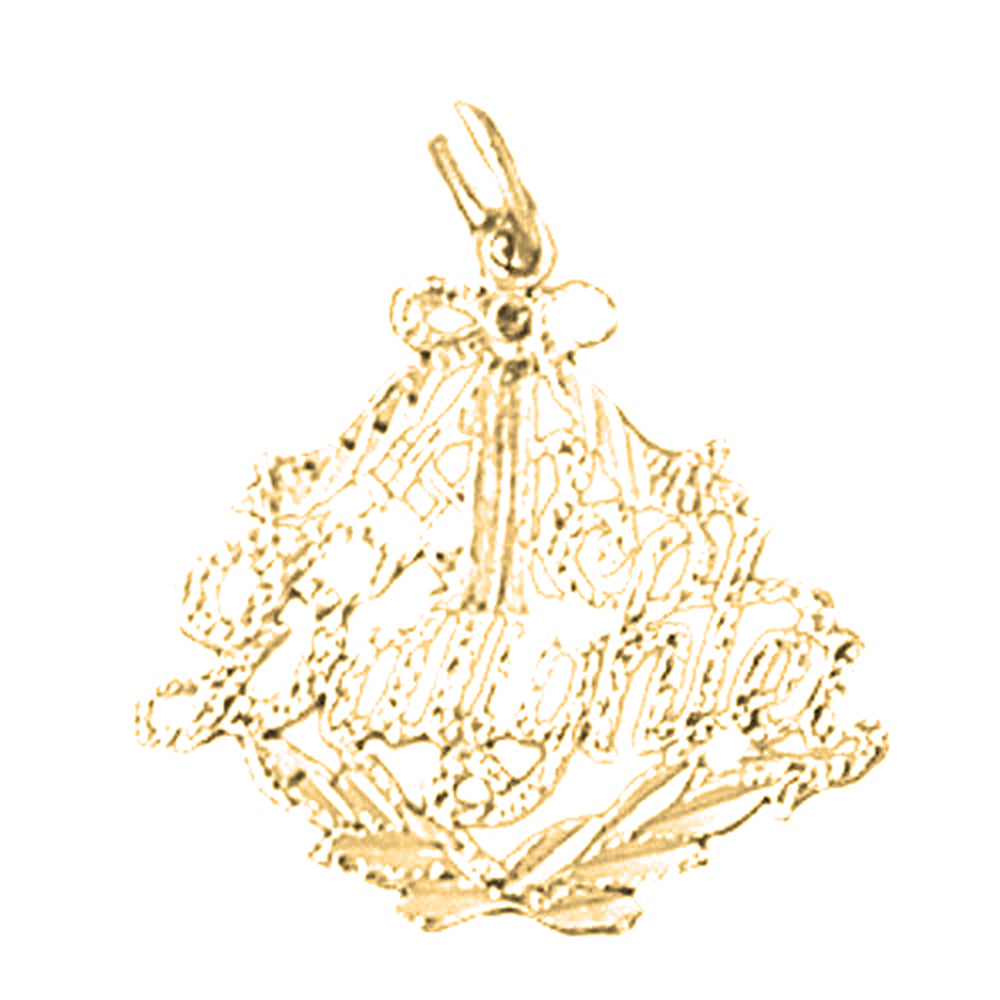 Yellow Gold-plated Silver Shark Pendant