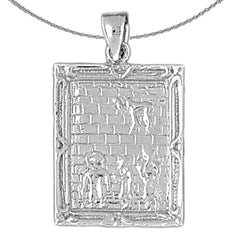Sterling Silver Wailing Wall Pendant (Rhodium or Yellow Gold-plated)