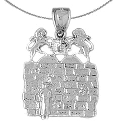 Sterling Silver Wailing Wall Pendant (Rhodium or Yellow Gold-plated)