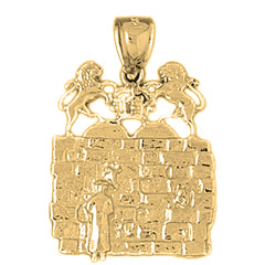 Yellow Gold-plated Silver Wailing Wall Pendant