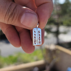 Sterling Silver Ten Commandments Pendant (Rhodium or Yellow Gold-plated)