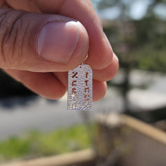 Sterling Silver Ten Commandments Pendant (Rhodium or Yellow Gold-plated)