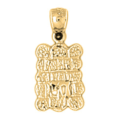 Yellow Gold-plated Silver Ten Commandments Pendant
