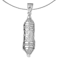 Sterling Silber Scroll Anhänger (Rhodium oder Gelbgold plattiert)