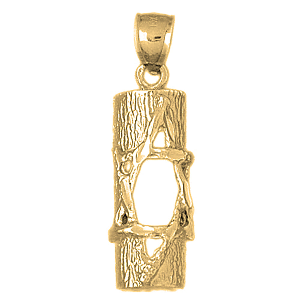 Yellow Gold-plated Silver Scroll Pendant