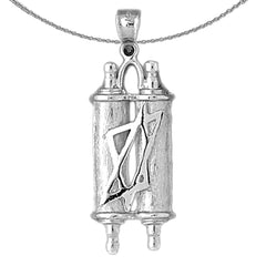 Sterling Silber Scroll Anhänger (Rhodium oder Gelbgold plattiert)