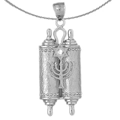 Sterling Silver Scroll Pendant (Rhodium or Yellow Gold-plated)