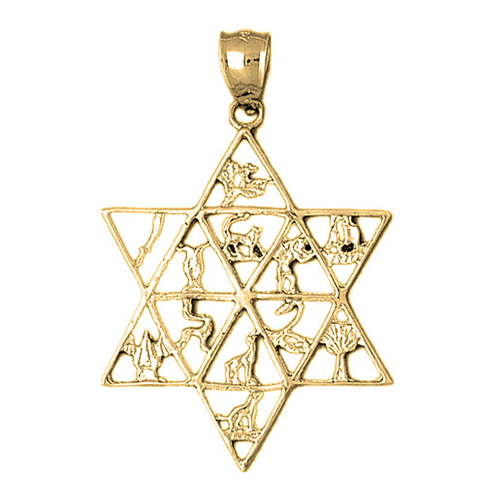 Yellow Gold-plated Silver Star Of David Pendant