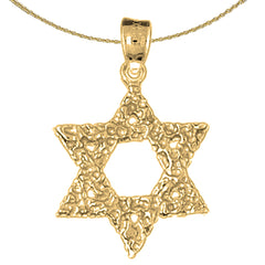 Sterling Silver Star Of David Pendant (Rhodium or Yellow Gold-plated)