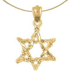 Colgante de estrella de David de plata de ley (bañado en rodio o oro amarillo)