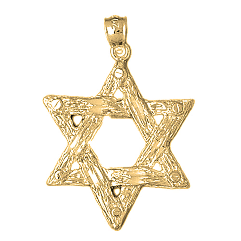 Yellow Gold-plated Silver Star Of David Pendant