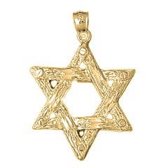 Yellow Gold-plated Silver Star Of David Pendant