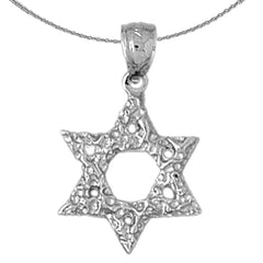 Colgante de estrella de David de plata de ley (bañado en rodio o oro amarillo)