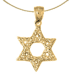 Colgante de estrella de David de plata de ley (bañado en rodio o oro amarillo)