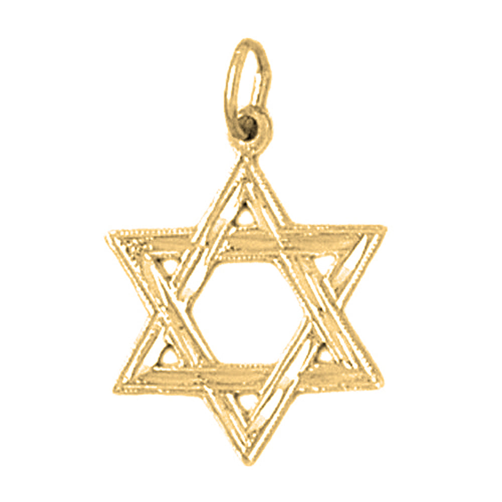Yellow Gold-plated Silver Star Of David Pendant