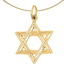 Colgante de estrella de David de plata de ley (bañado en rodio o oro amarillo)