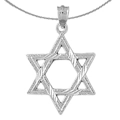 Colgante de estrella de David de plata de ley (bañado en rodio o oro amarillo)