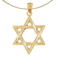Colgante de estrella de David de plata de ley (bañado en rodio o oro amarillo)