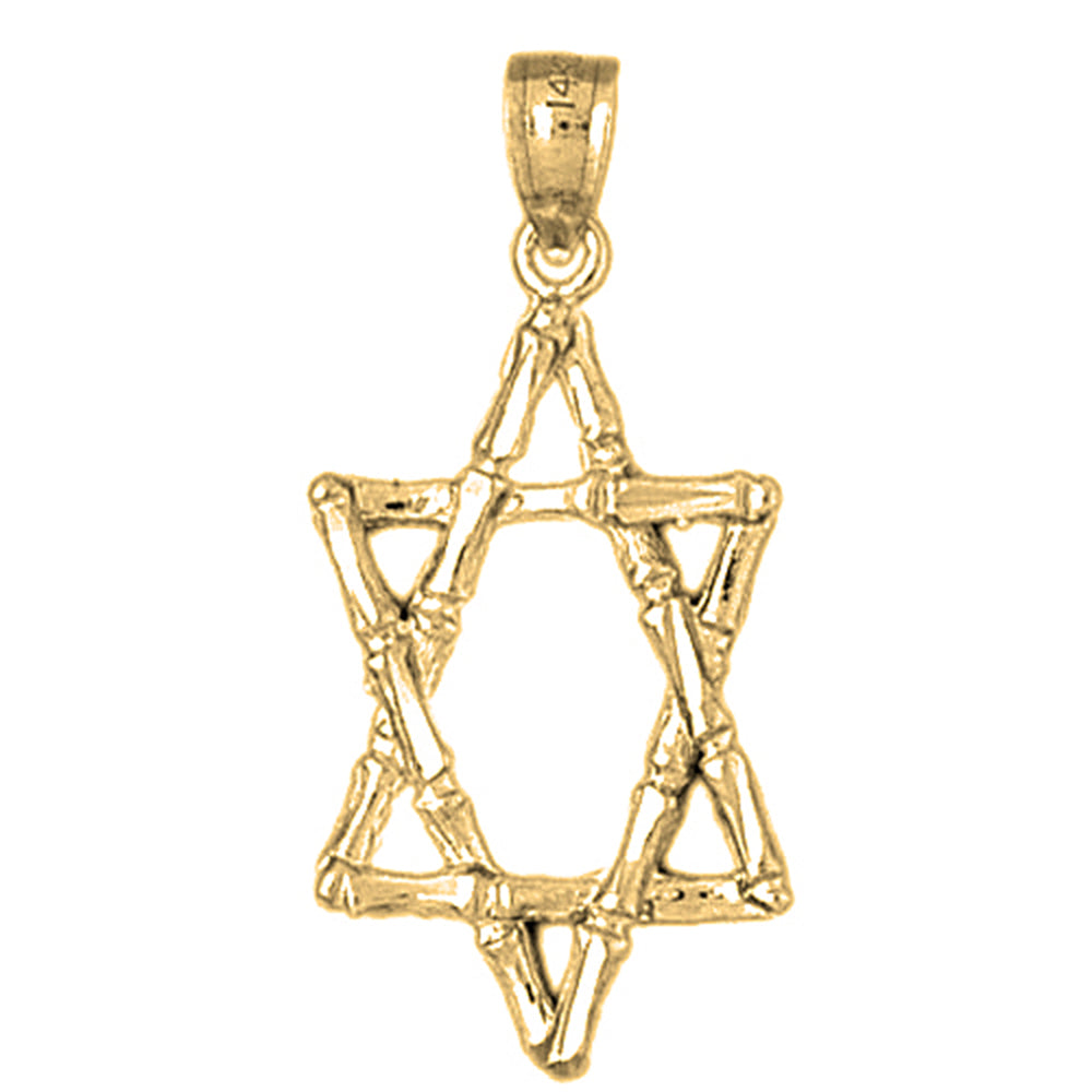 Yellow Gold-plated Silver Star Of David Pendant