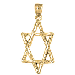 Yellow Gold-plated Silver Star Of David Pendant