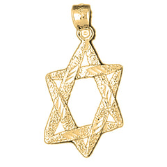 Yellow Gold-plated Silver Star Of David Pendant