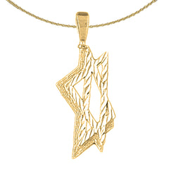 Colgante de estrella de David de plata de ley (bañado en rodio o oro amarillo)