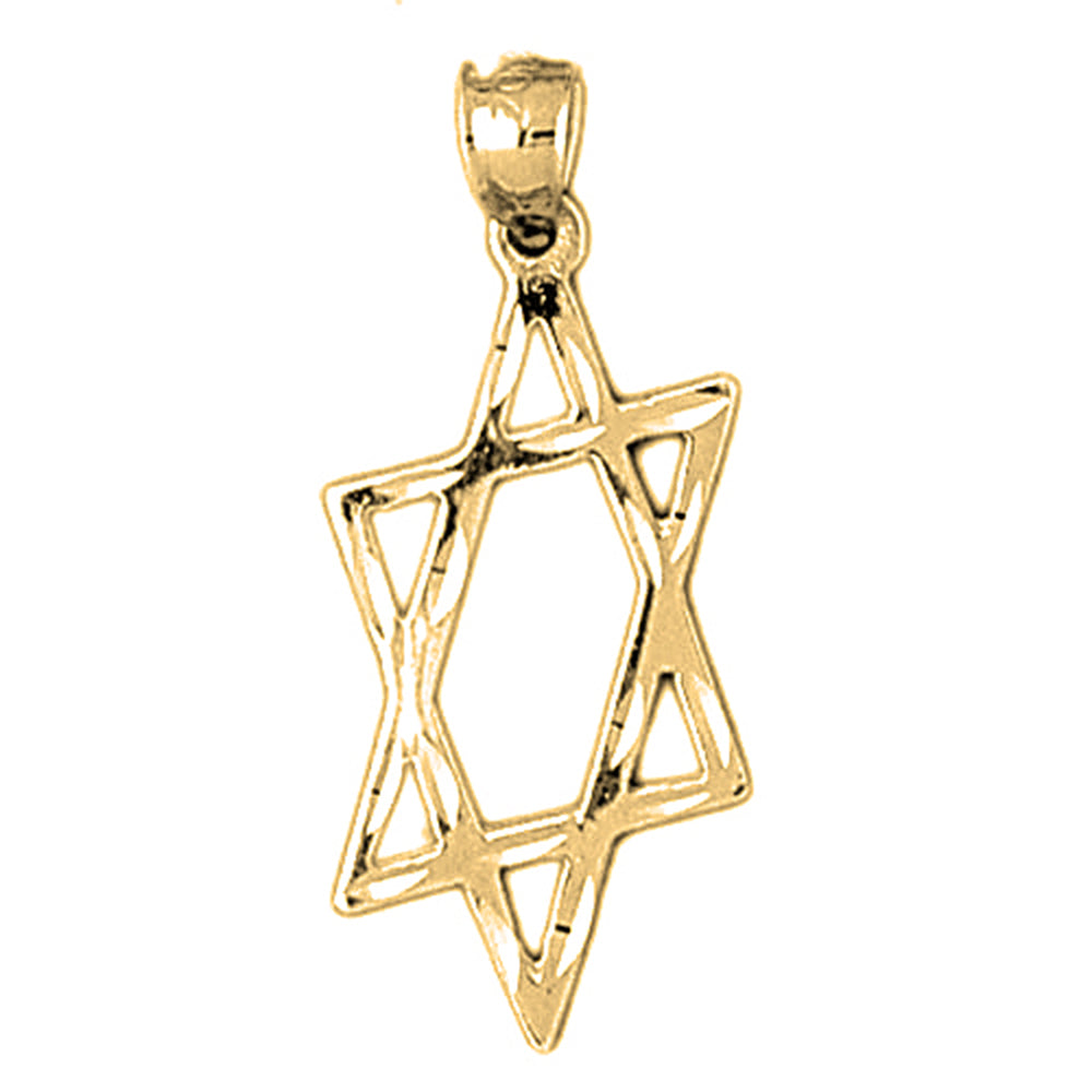 Yellow Gold-plated Silver Star Of David Pendant