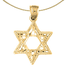 Colgante de estrella de David de plata de ley (bañado en rodio o oro amarillo)