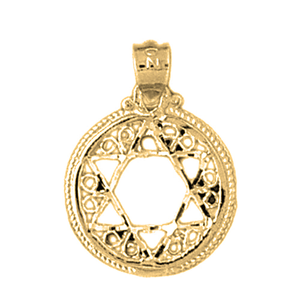 Yellow Gold-plated Silver Star Of David Pendant