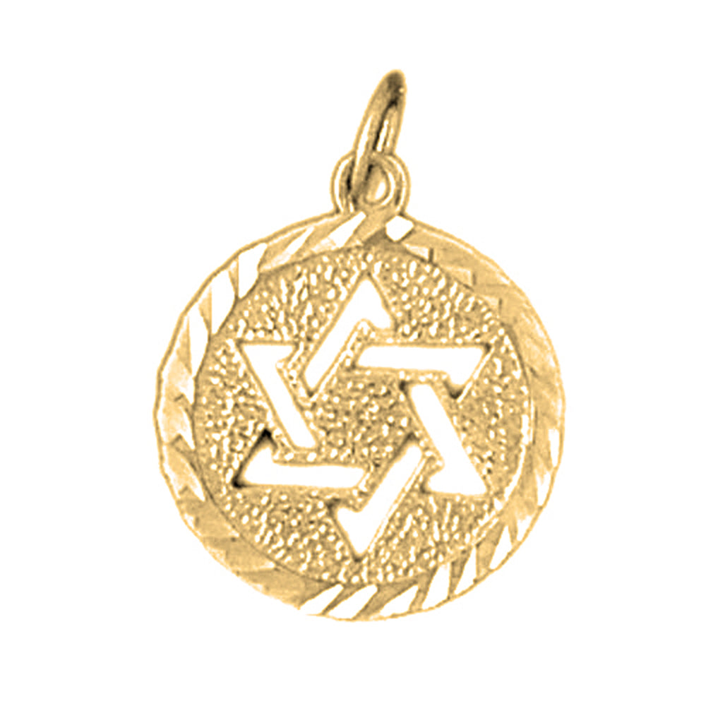 Yellow Gold-plated Silver Star Of David Pendant