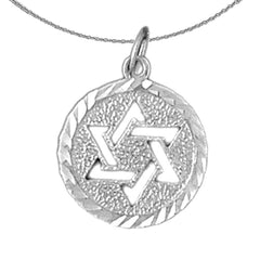 Colgante de estrella de David de plata de ley (bañado en rodio o oro amarillo)