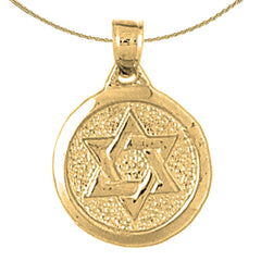 Sterling Silver Star Of David Pendant (Rhodium or Yellow Gold-plated)