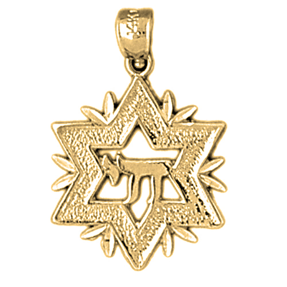 Yellow Gold-plated Silver Star Of David Pendant