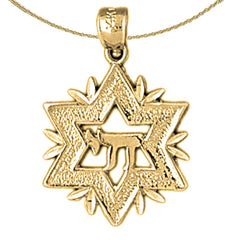 Sterling Silver Star Of David Pendant (Rhodium or Yellow Gold-plated)