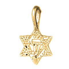 Yellow Gold-plated Silver Star Of David Pendant