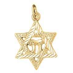 Yellow Gold-plated Silver Star Of David Pendant
