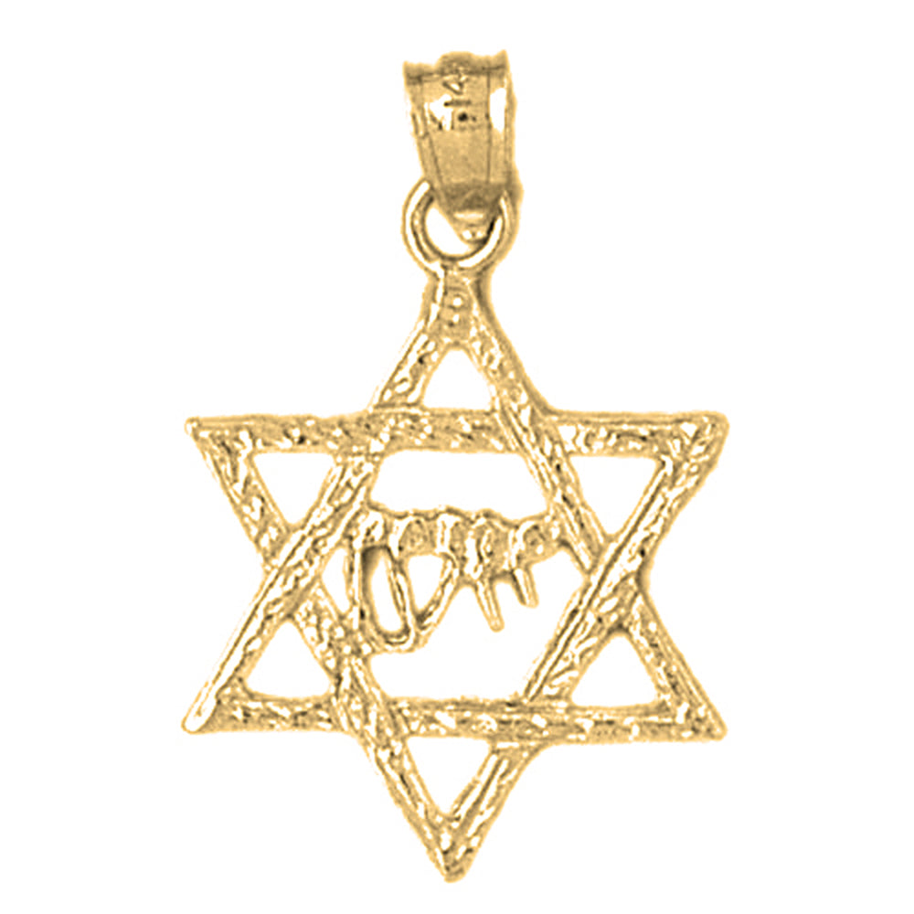 Yellow Gold-plated Silver Star Of David Pendant