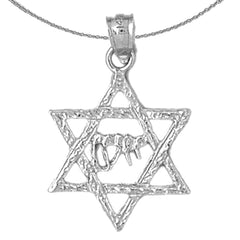 Sterling Silver Star Of David Pendant (Rhodium or Yellow Gold-plated)