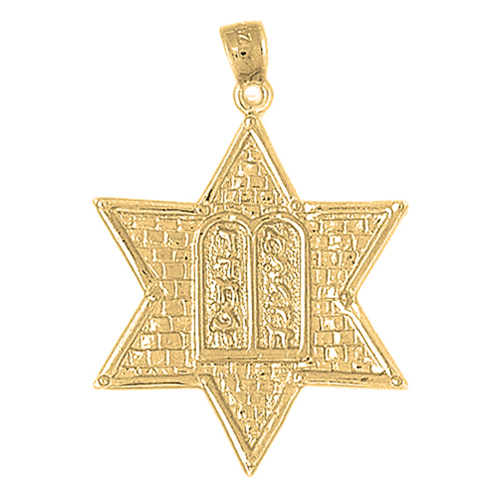 Yellow Gold-plated Silver Star Of David Pendant