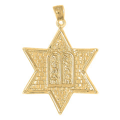Yellow Gold-plated Silver Star Of David Pendant