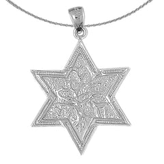 Sterling Silver Star Of David Pendant (Rhodium or Yellow Gold-plated)