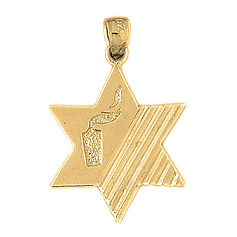 Yellow Gold-plated Silver Star Of David Pendant